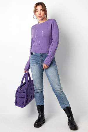 Gestrickter Pullover mit Tränen – schwarz h5 Bild6